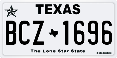 TX license plate BCZ1696