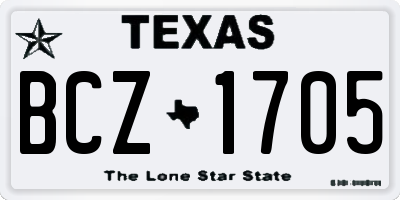 TX license plate BCZ1705