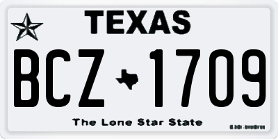 TX license plate BCZ1709