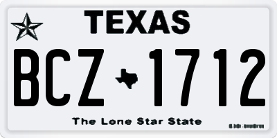 TX license plate BCZ1712