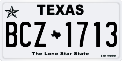 TX license plate BCZ1713