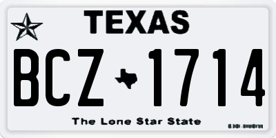TX license plate BCZ1714