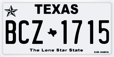 TX license plate BCZ1715
