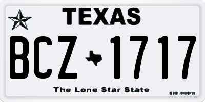 TX license plate BCZ1717