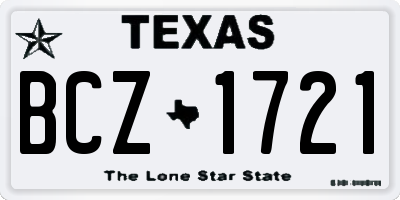 TX license plate BCZ1721