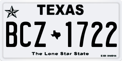 TX license plate BCZ1722