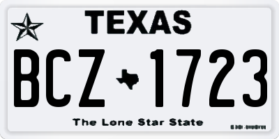 TX license plate BCZ1723