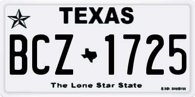 TX license plate BCZ1725