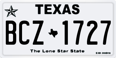 TX license plate BCZ1727