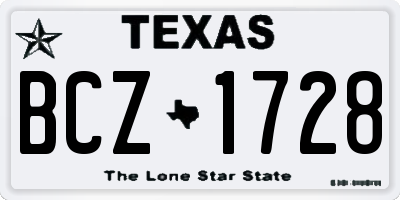 TX license plate BCZ1728