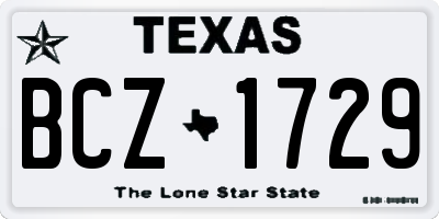 TX license plate BCZ1729