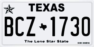 TX license plate BCZ1730
