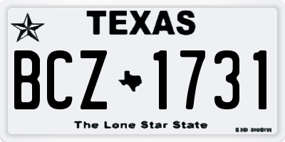 TX license plate BCZ1731