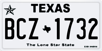 TX license plate BCZ1732