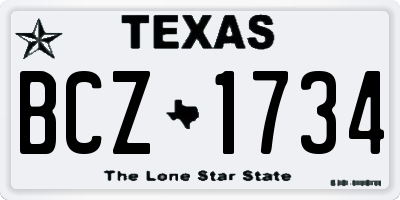 TX license plate BCZ1734