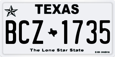 TX license plate BCZ1735