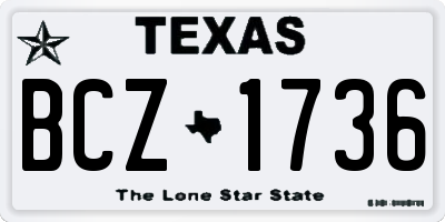 TX license plate BCZ1736