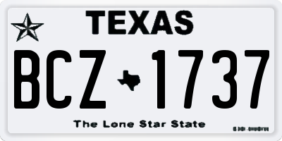TX license plate BCZ1737