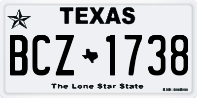 TX license plate BCZ1738