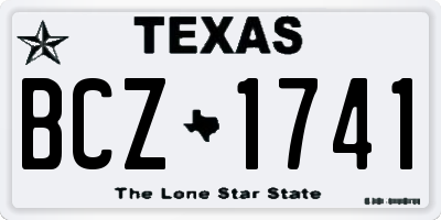 TX license plate BCZ1741