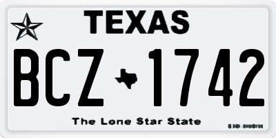 TX license plate BCZ1742