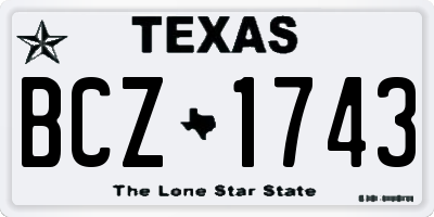 TX license plate BCZ1743