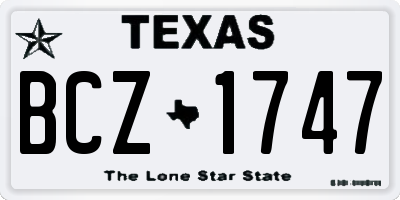 TX license plate BCZ1747