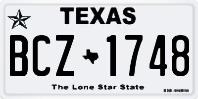 TX license plate BCZ1748