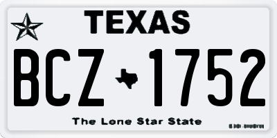 TX license plate BCZ1752