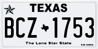 TX license plate BCZ1753