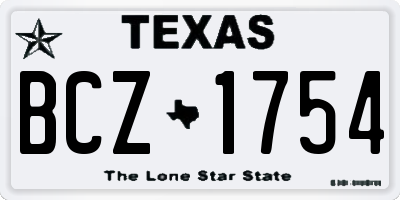 TX license plate BCZ1754