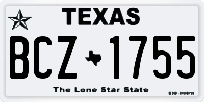 TX license plate BCZ1755