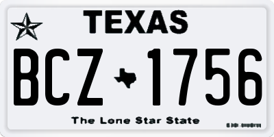 TX license plate BCZ1756