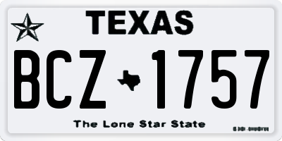 TX license plate BCZ1757