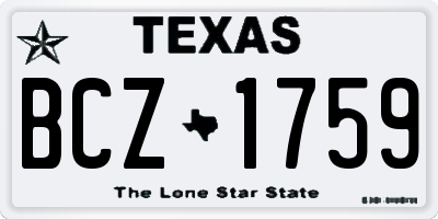 TX license plate BCZ1759
