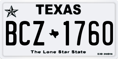 TX license plate BCZ1760