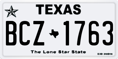 TX license plate BCZ1763