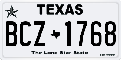 TX license plate BCZ1768