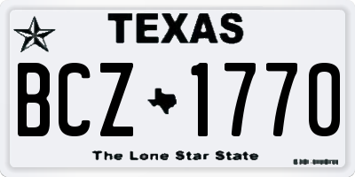 TX license plate BCZ1770