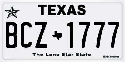 TX license plate BCZ1777