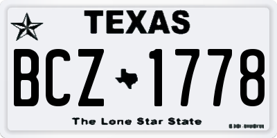 TX license plate BCZ1778