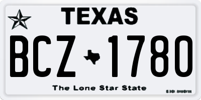 TX license plate BCZ1780