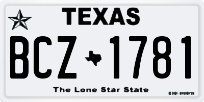 TX license plate BCZ1781