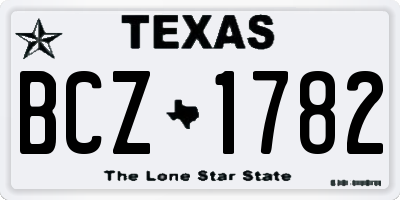 TX license plate BCZ1782