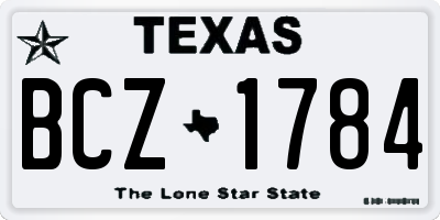TX license plate BCZ1784