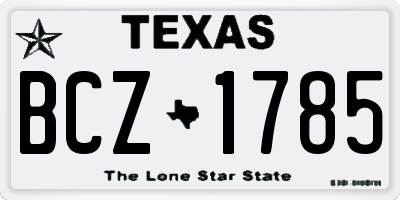 TX license plate BCZ1785