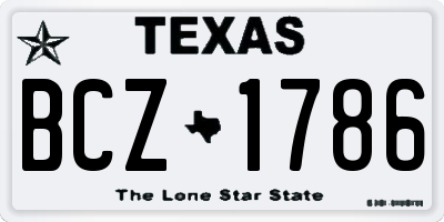 TX license plate BCZ1786