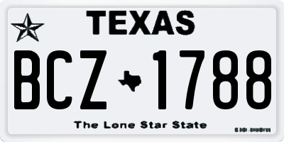 TX license plate BCZ1788