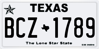 TX license plate BCZ1789
