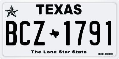 TX license plate BCZ1791